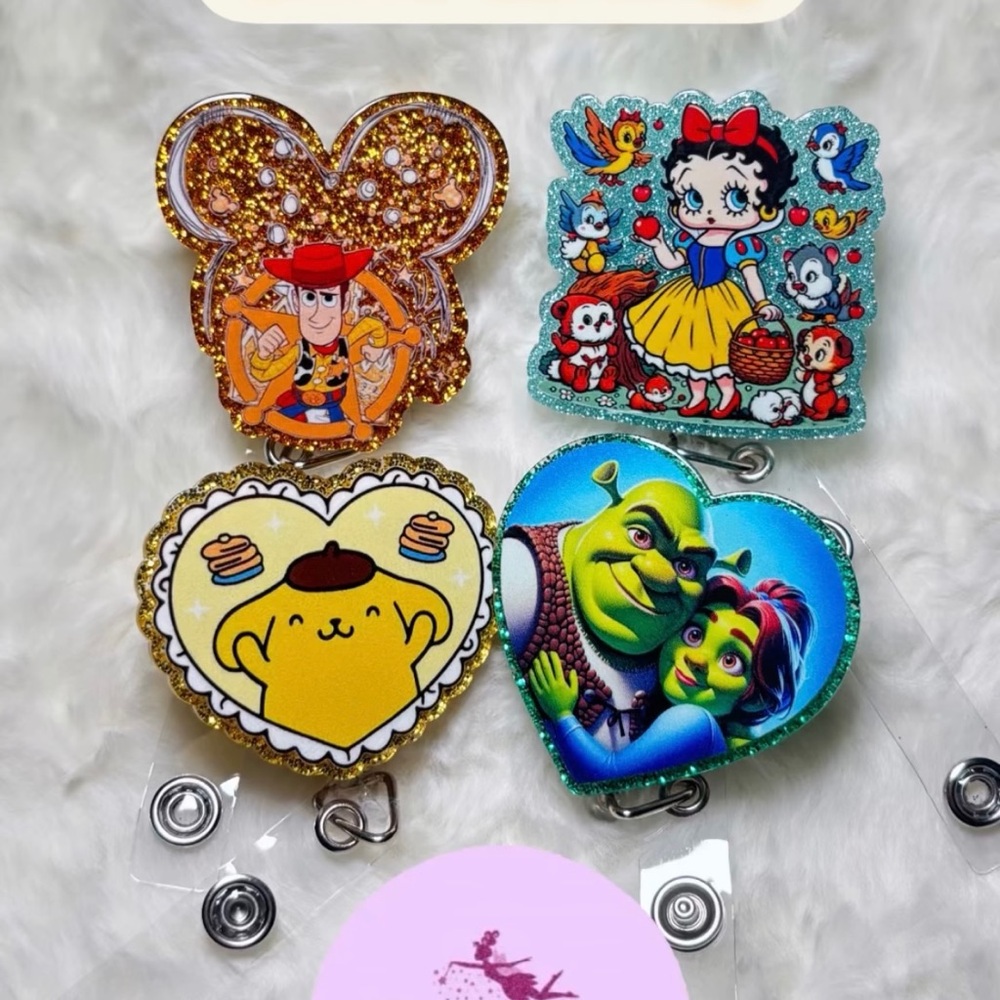 Cartoon character badge reel